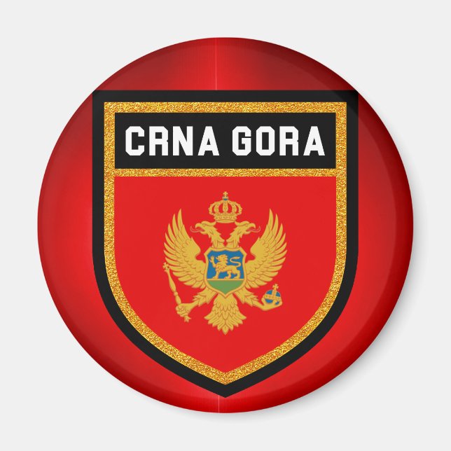 Montenegro Flagga Magnet (Framsidan)