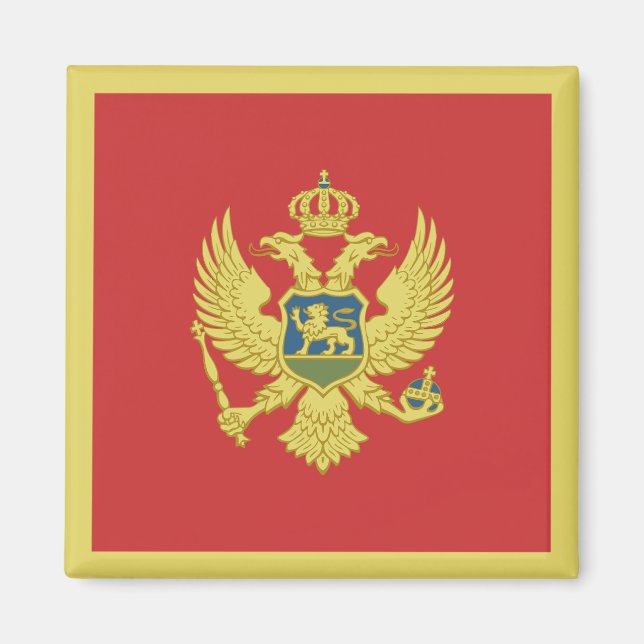 Montenegro Flagga Magnet (Framsidan)