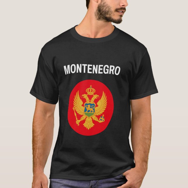 Montenegro Flagga Modern T Shirt (Framsida)