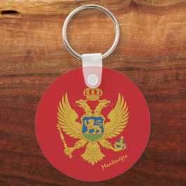 Montenegro flagga & Montenegro helgdag/sport Nyckelring