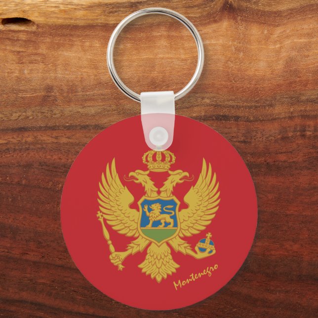 Montenegro flagga & Montenegro helgdag/sport Nyckelring (Framsida)