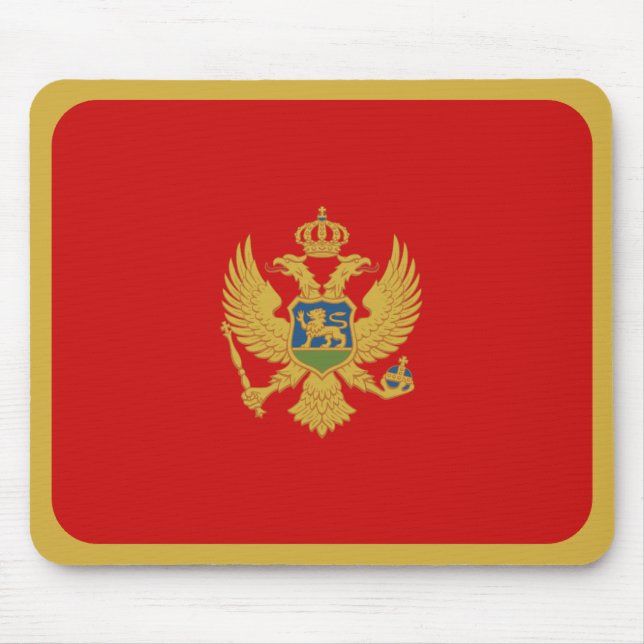 Montenegro Flagga Mousepad Musmatta (Framsidan)