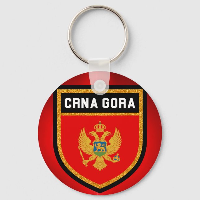 Montenegro Flagga Nyckelring (Framsida)