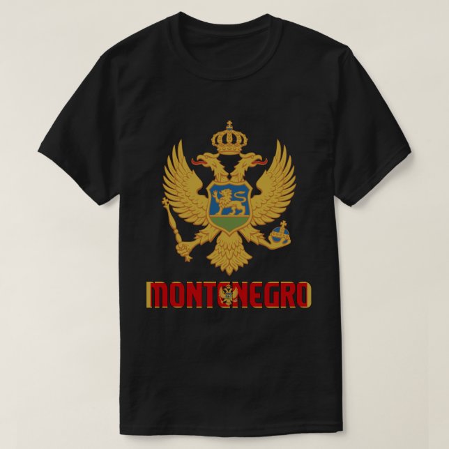 Montenegro, Flagga och Jacka av Arm Patriotic T Shirt (Design framsida)