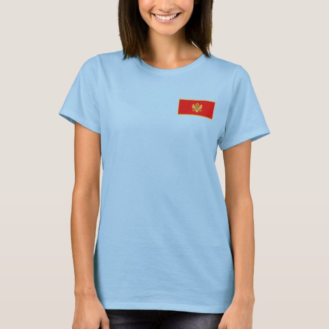 Montenegro Flagga och Karta dk T-Shirt (Framsida)