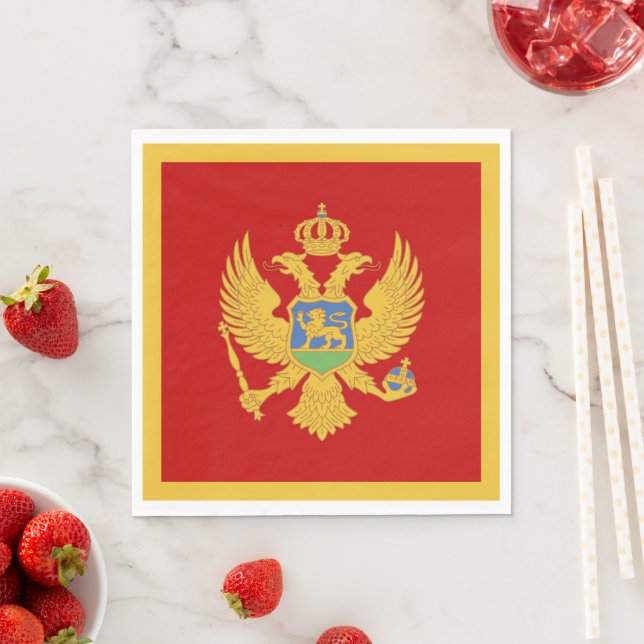 Montenegro flagga pappersservett (Insitu)