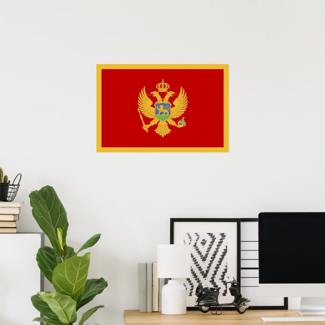 Montenegro flagga poster (Hemmakontoret)