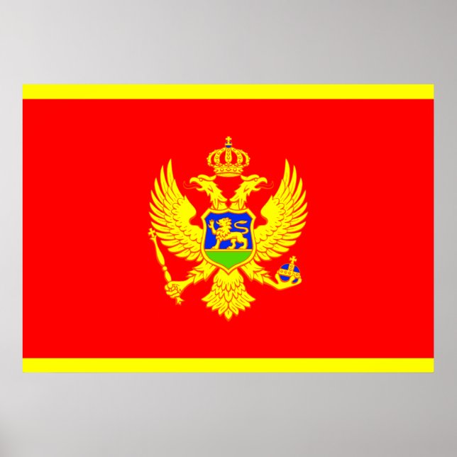 Montenegro Flagga Poster (Framsidan)