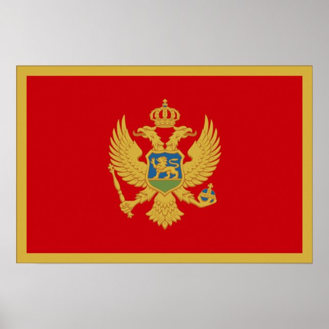 Montenegro Flagga Poster (Framsidan)