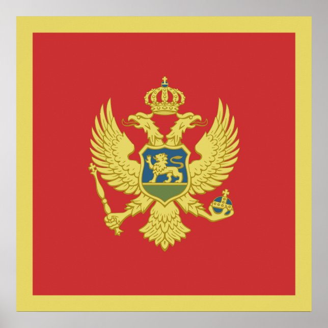 Montenegro Flagga Poster (Framsidan)