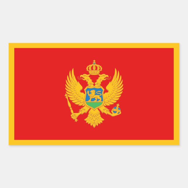 Montenegro Flagga Rektangulärt Klistermärke (Framsida)
