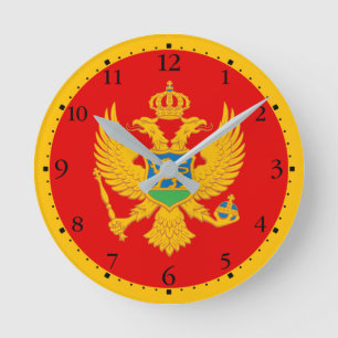 Montenegro Flagga Rund Klocka