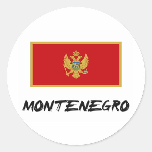 Montenegro Flagga Runt Klistermärke (Framsida)