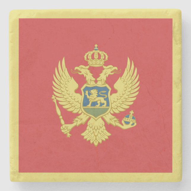 Montenegro Flagga Stenunderlägg (Framsidan)