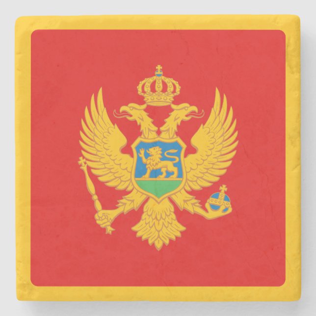 Montenegro Flagga Stenunderlägg (Framsidan)