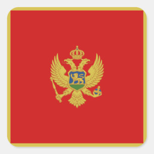 Montenegro Flagga Sticker Fyrkantigt Klistermärke