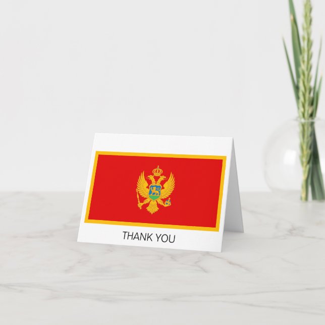 Montenegro Flagga Tack Kort (Framsida)