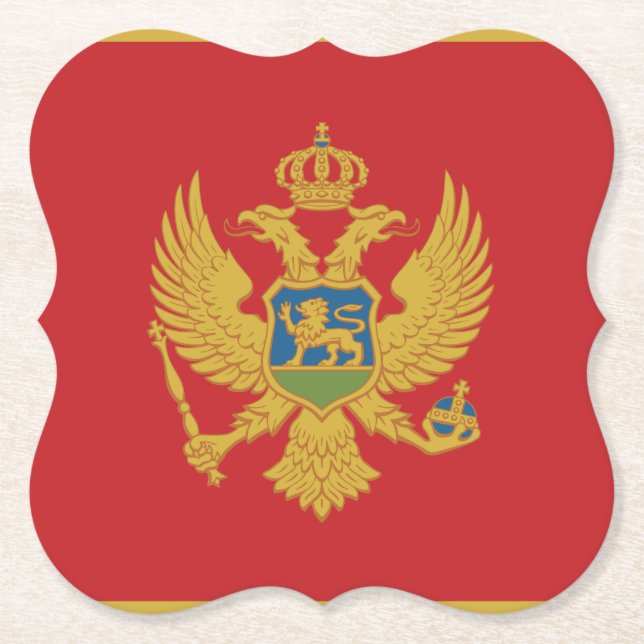 Montenegro Flagga Underlägg Papper (Framsida)