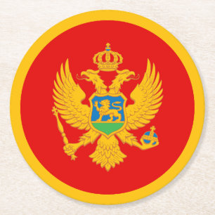 Montenegro Flagga Underlägg Papper Rund