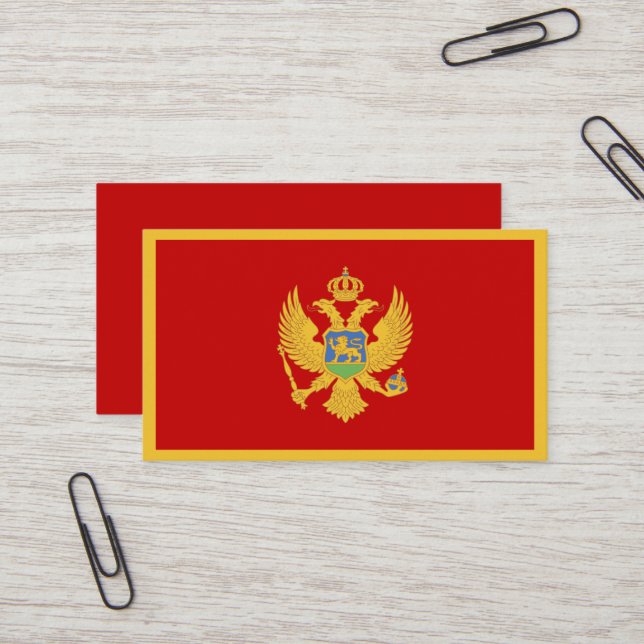 Montenegro flagga visitkort (Fram/Back In Situ)