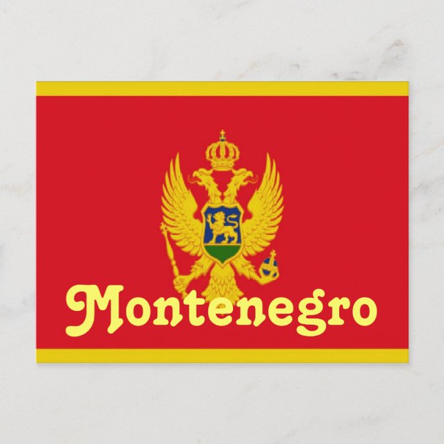 Montenegro flagga vykort (Framsida)