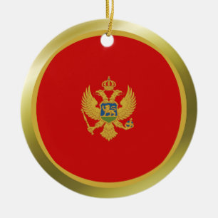 Montenegro flaggaprydnad julgransprydnad keramik