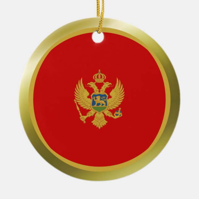 Montenegro flaggaprydnad julgransprydnad keramik (Framsidan)