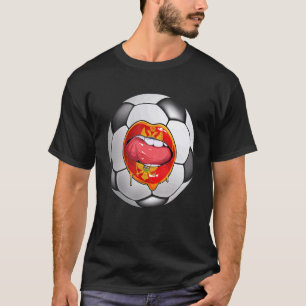 Montenegro Fotboll Fläkt montenegrin Flagga Mouth T Shirt