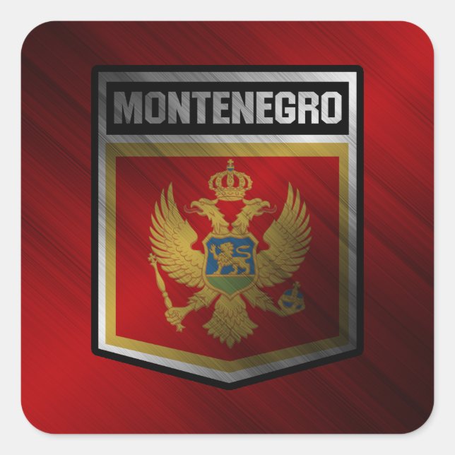 Montenegro Fyrkantigt Klistermärke (Framsida)