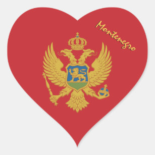 Montenegro Heart Sticker, Patriots Montenegro Flag Hjärtformat Klistermärke