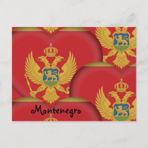 Montenegro Hearts & Montenegro Flagga /Montenegro Vykort