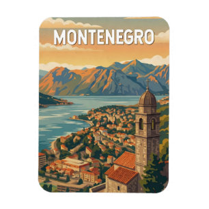 Montenegro Illustration Resa Konst Vintage Magnet