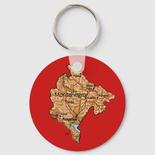 Montenegro karta Keychain Nyckelring