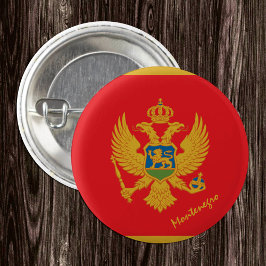 Montenegro, knapp, patriotisk Montenegro-Flagga Knapp