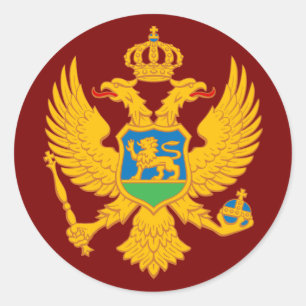 Montenegro landskapsvapen symbol emblem flagga runt klistermärke