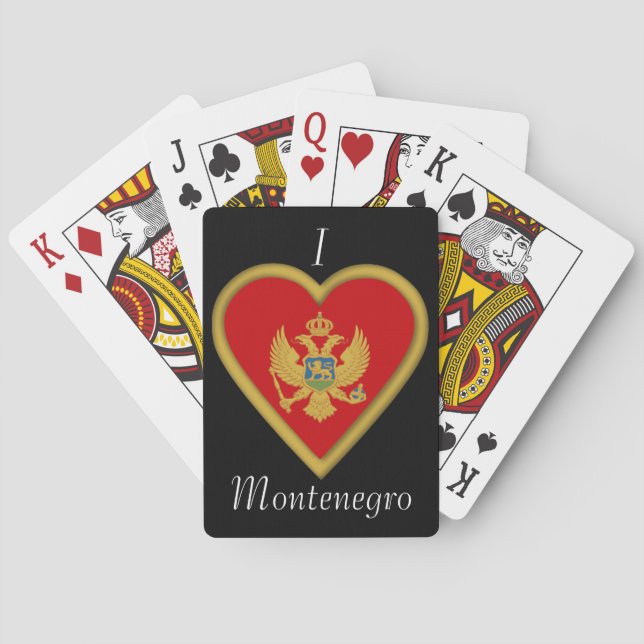 Montenegro, Montenegro, Flagga Spel Kort (Baksidan)