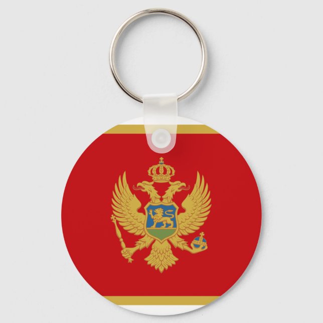 Montenegro National World Flagga Nyckelring (Framsida)