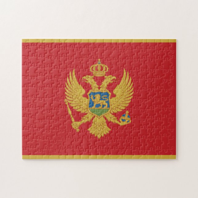 Montenegro och Montenegro Flagga/Europa Pussel (Horisontell)