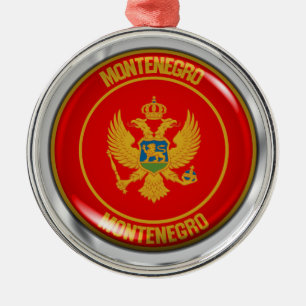 Montenegro Round Emblem Julgransprydnad Metall