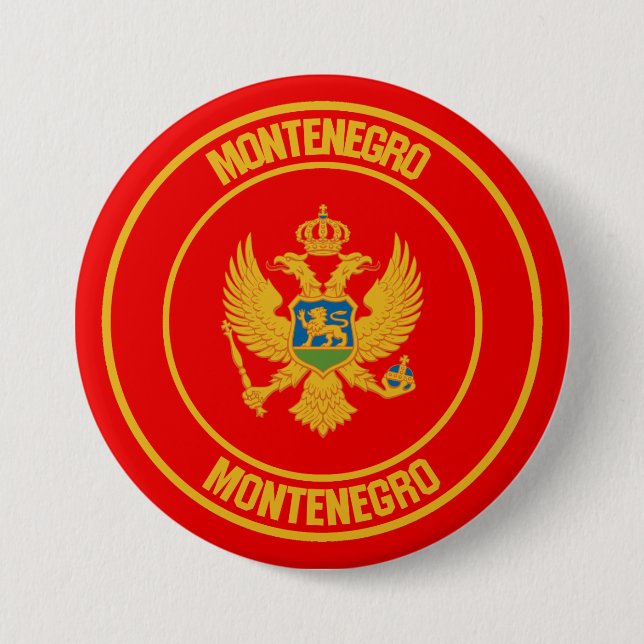 Montenegro Round Emblem Knapp (Framsida)