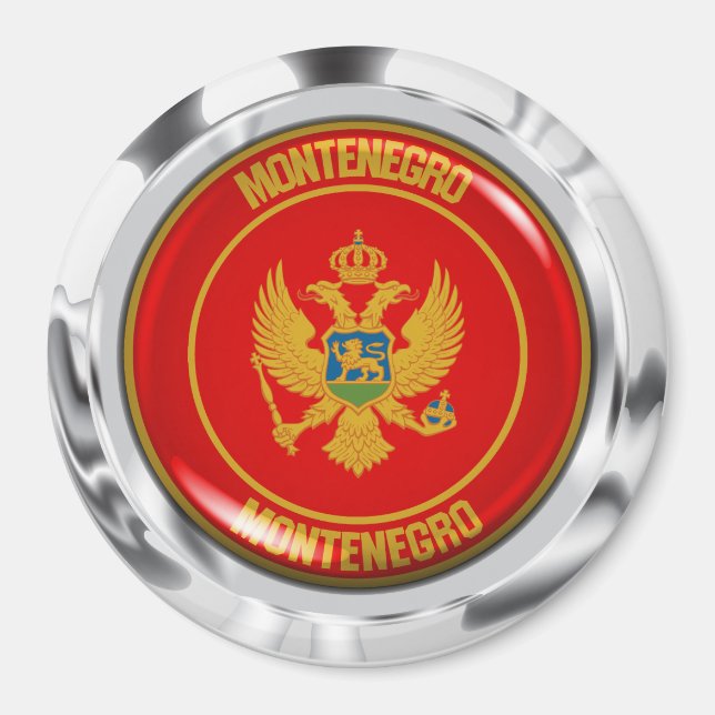Montenegro Round Emblem Magnet (Framsidan)