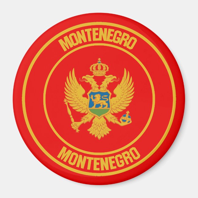 Montenegro Round Emblem Magnet (Framsidan)