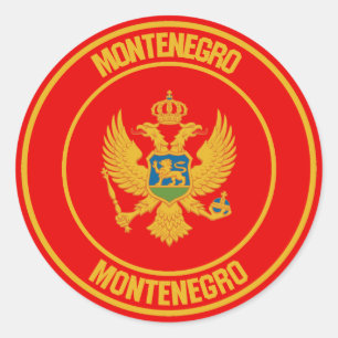 Montenegro Round Emblem Runt Klistermärke
