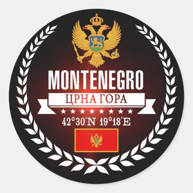 Montenegro Runt Klistermärke (Framsida)