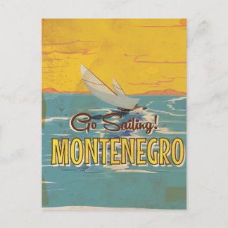 Montenegro segling vintage reseraffisch vykort