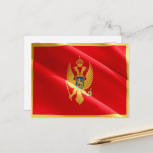 Montenegro - Viftande flagga - Vykort