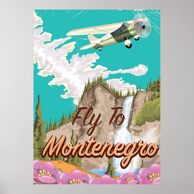 Montenegro vintage flygresoraffisch poster (Framsidan)