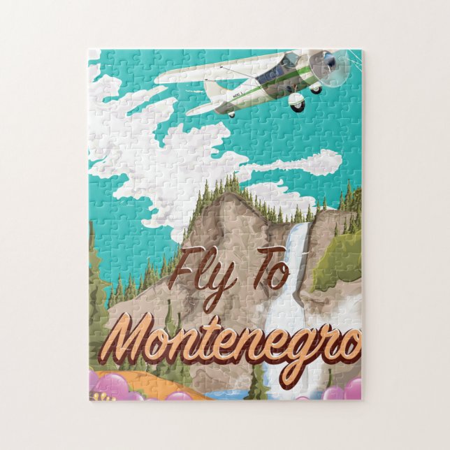 Montenegro vintage flygresoraffisch pussel (Vertikal)