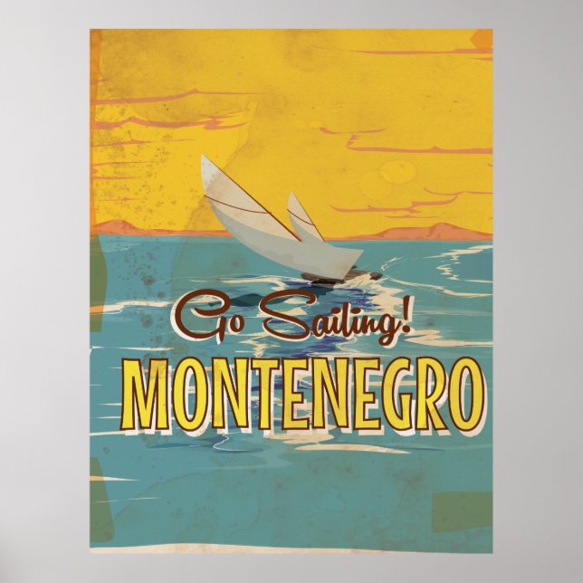 Montenegro vintage resemålningaffisch poster (Framsidan)