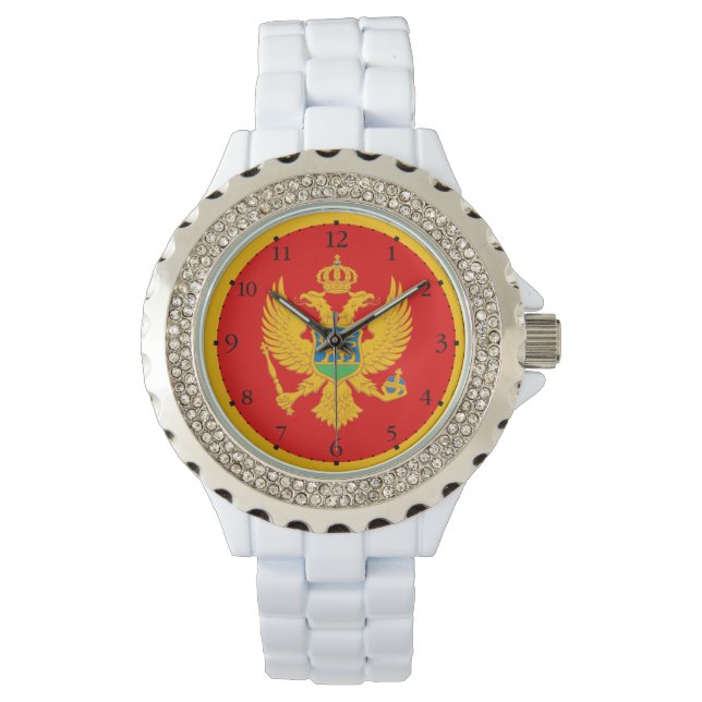 Montenegros flagga armbandsur (Framsida)